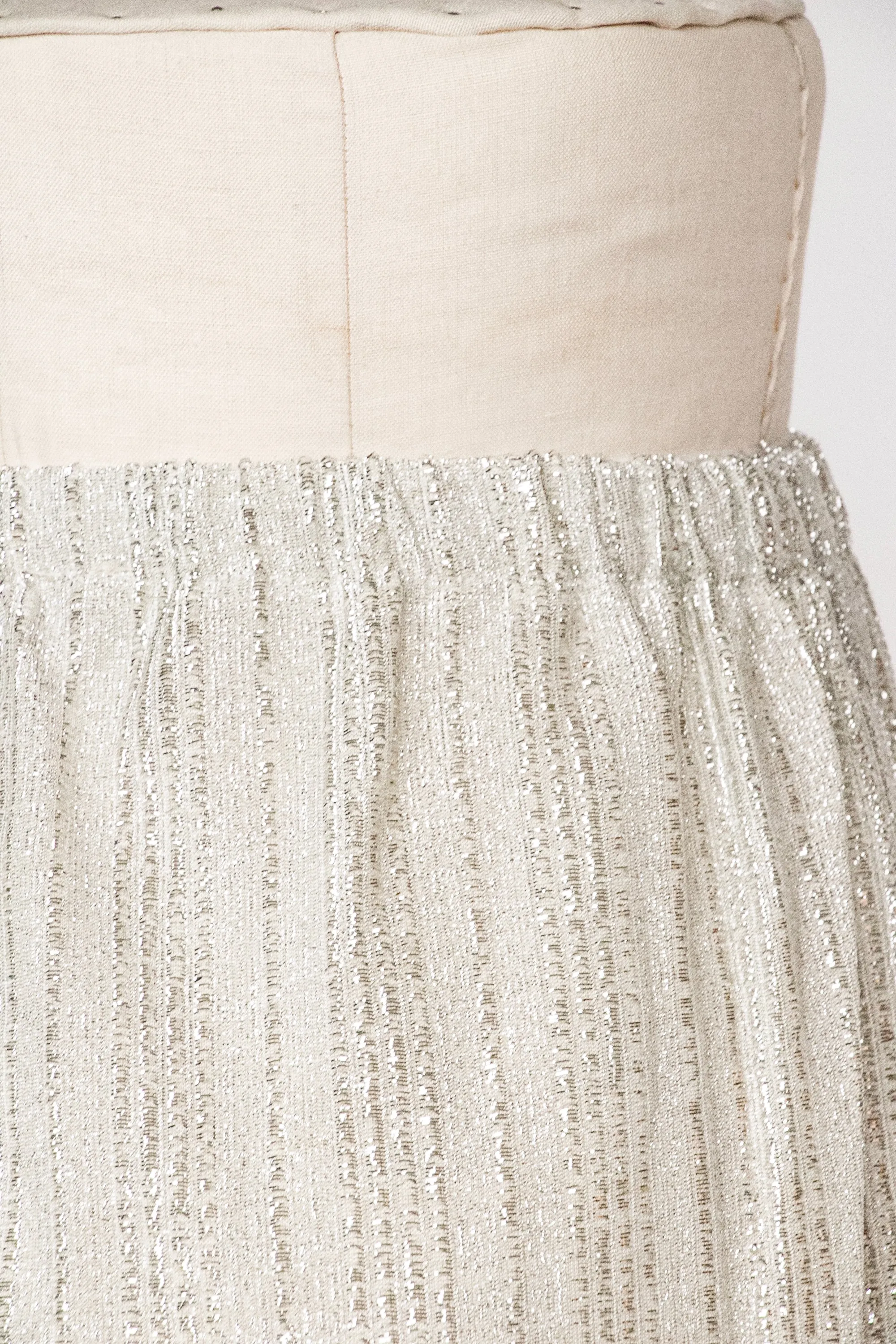 1960s Lounge Pants Silver Metallic Lamé S