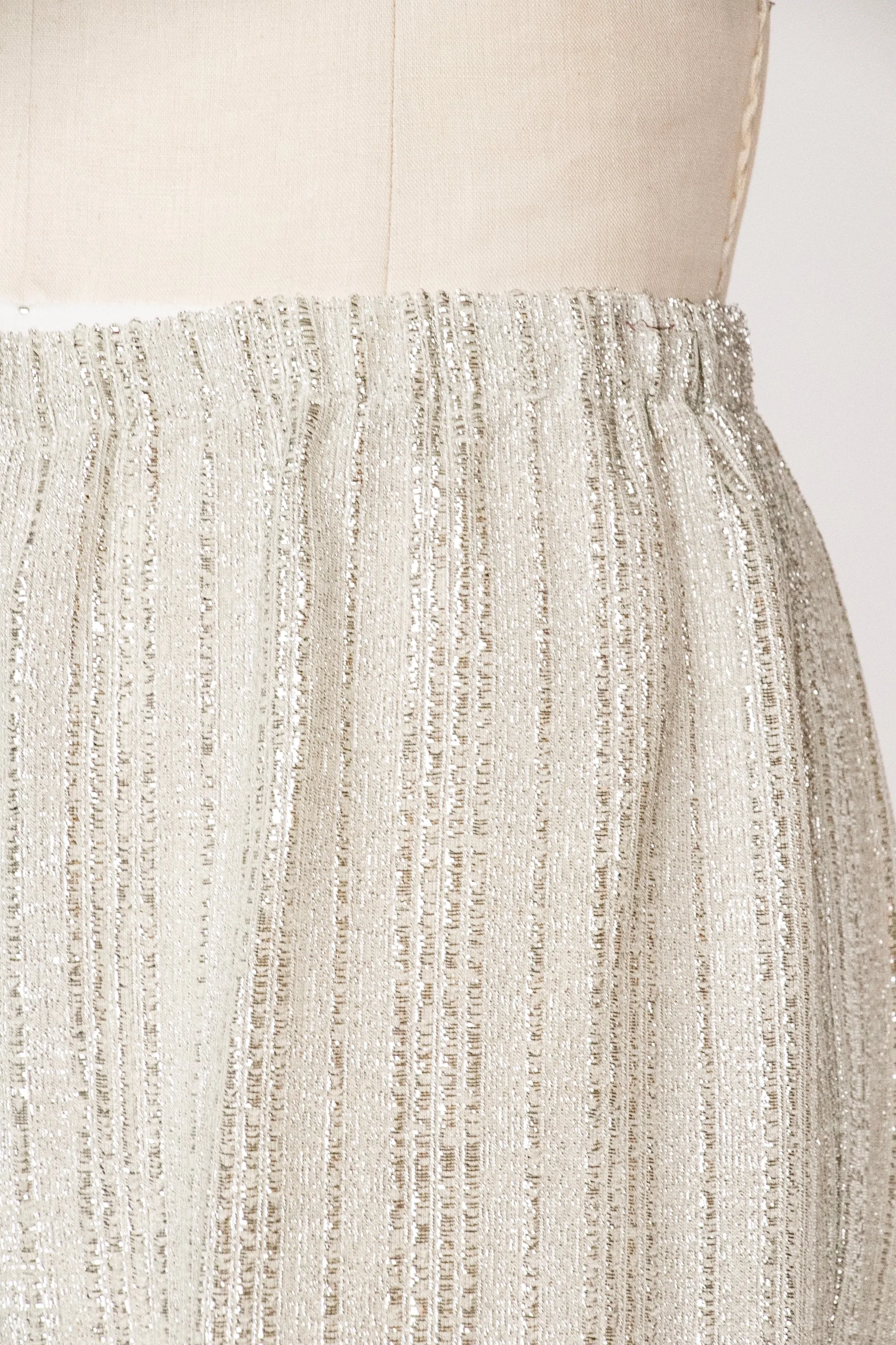 1960s Lounge Pants Silver Metallic Lamé S