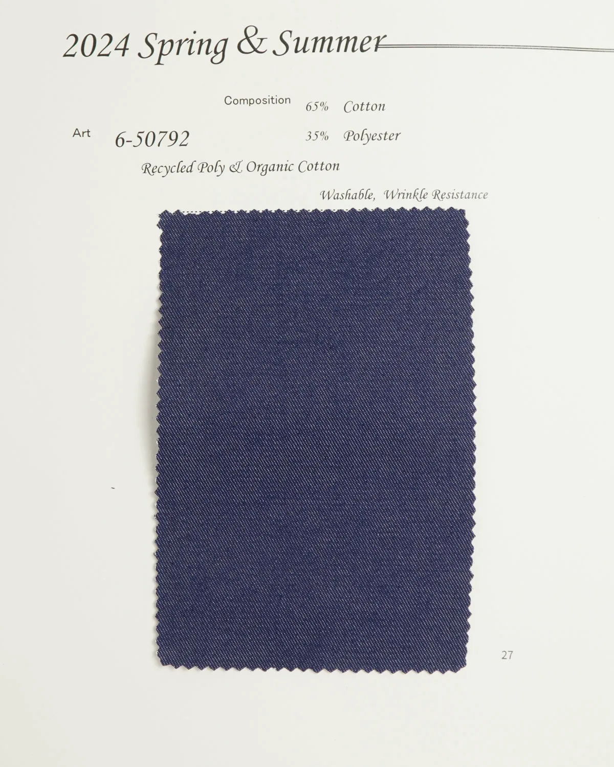 6-50792 Recycled Poly & Organic Cotton
