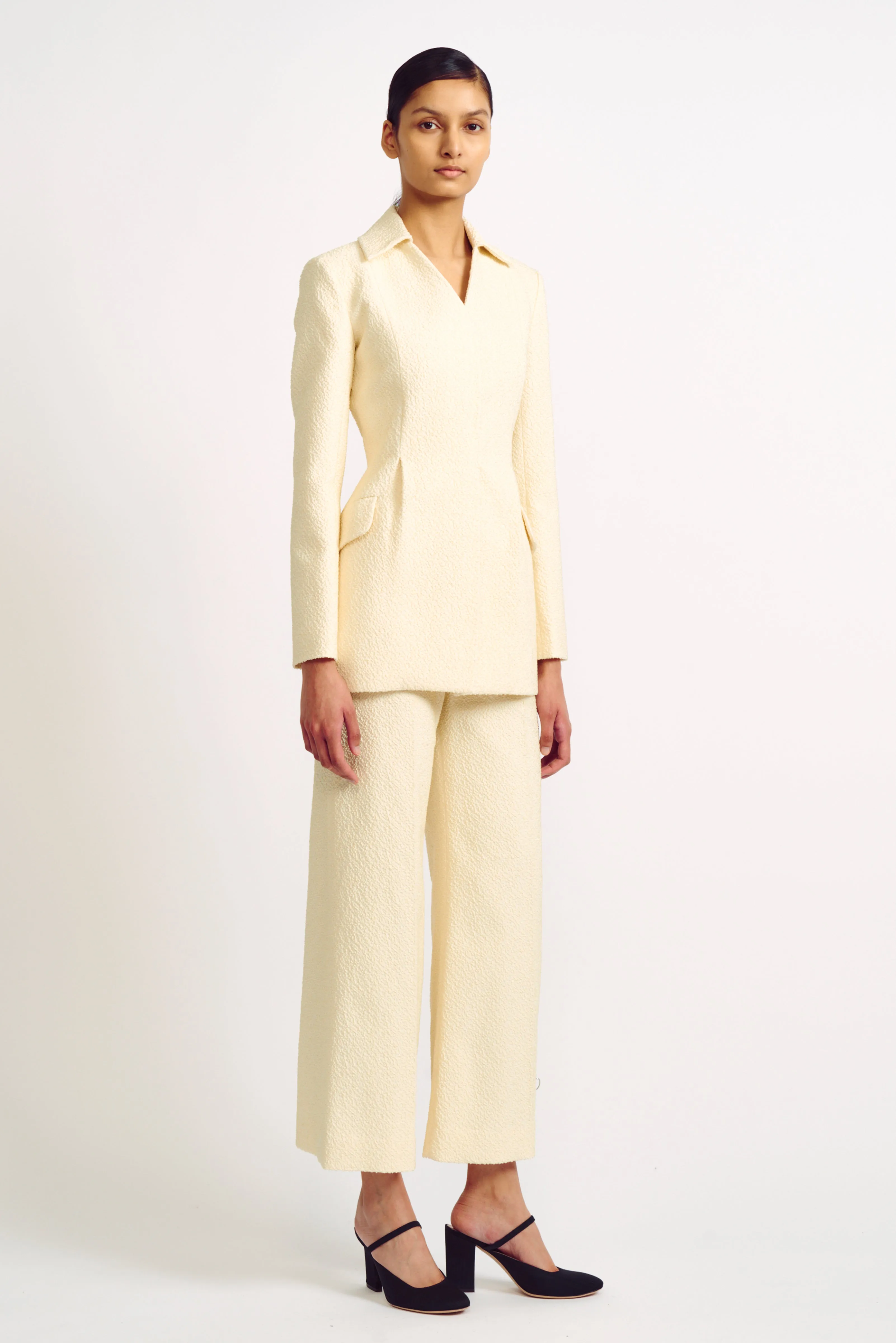 Aideen Ivory Cotton Boucle Jacket
