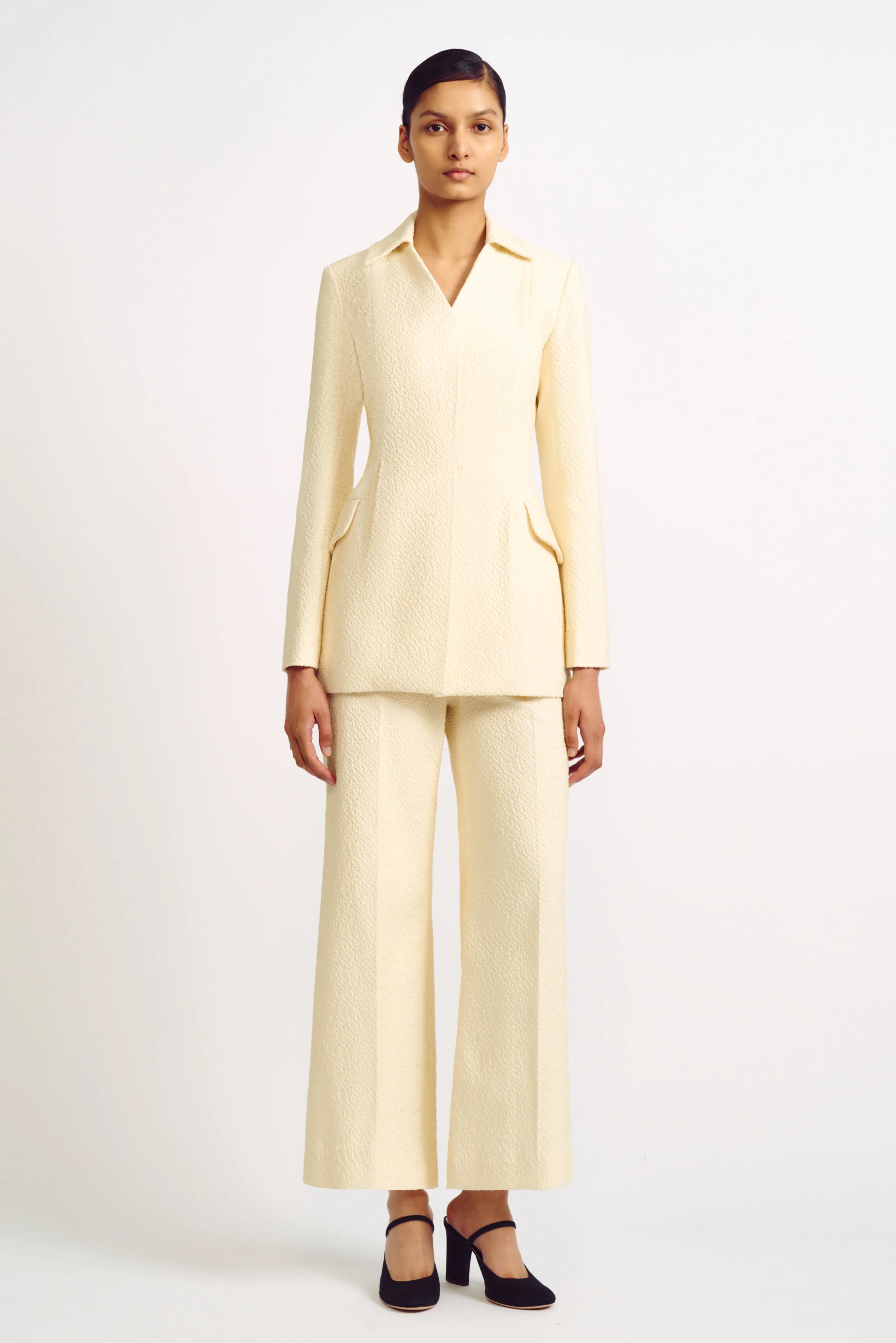 Aideen Ivory Cotton Boucle Jacket