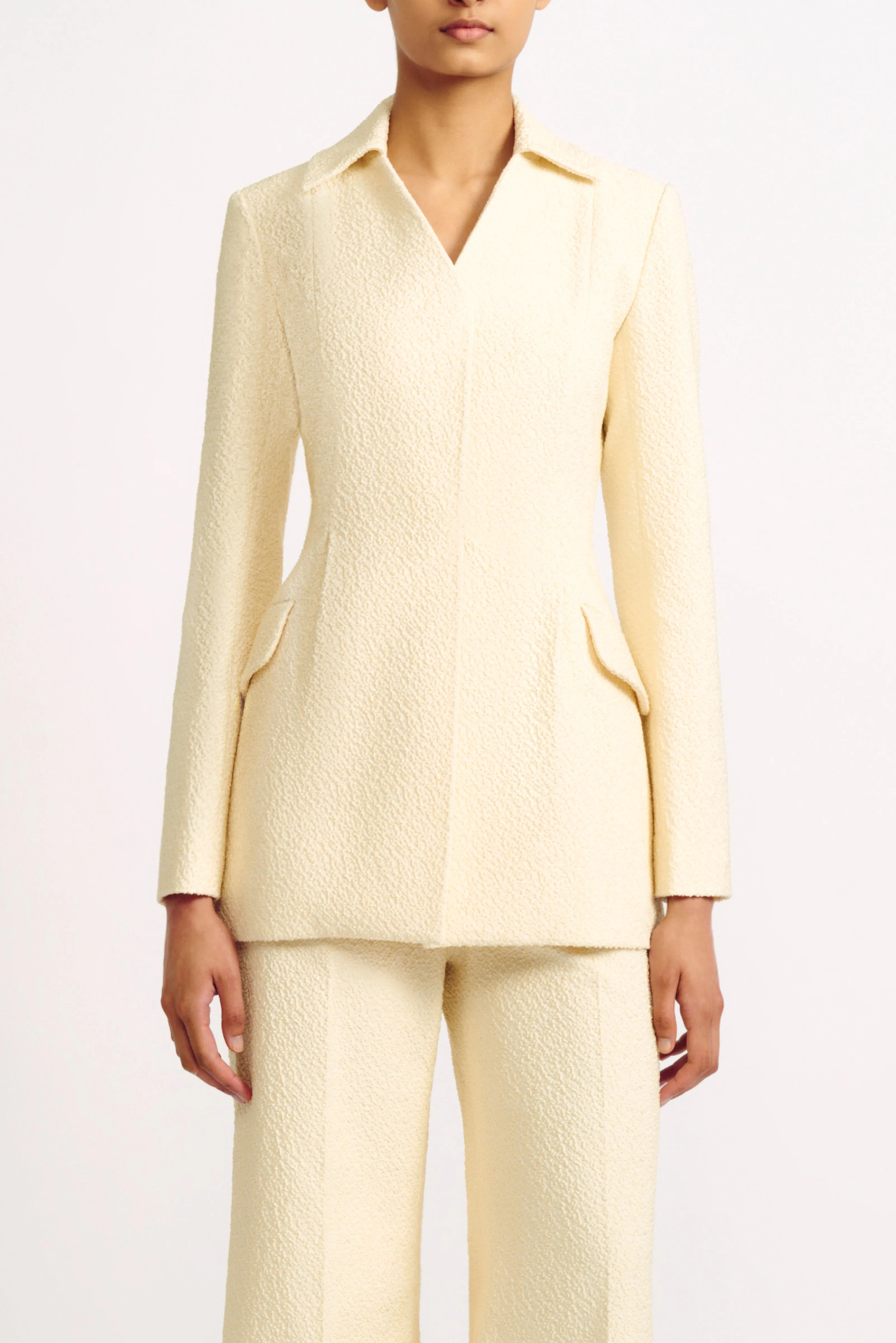 Aideen Ivory Cotton Boucle Jacket