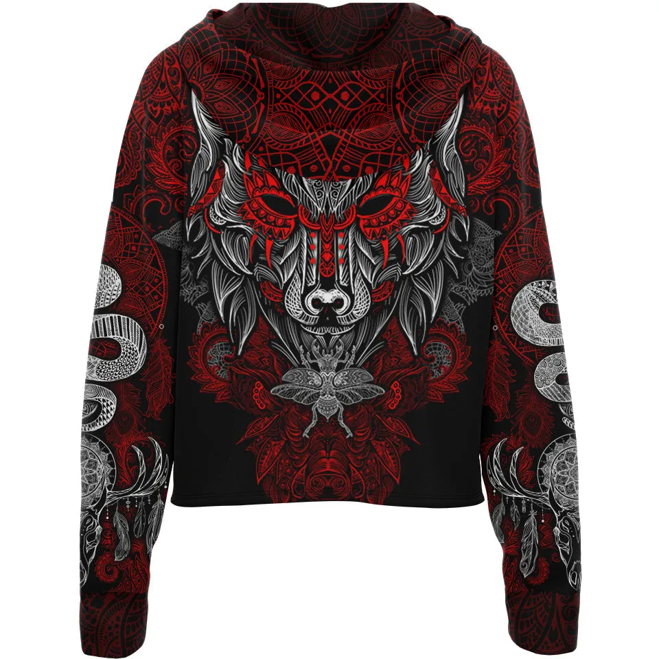 Alpha Drop Shoulder Crop Hoodie