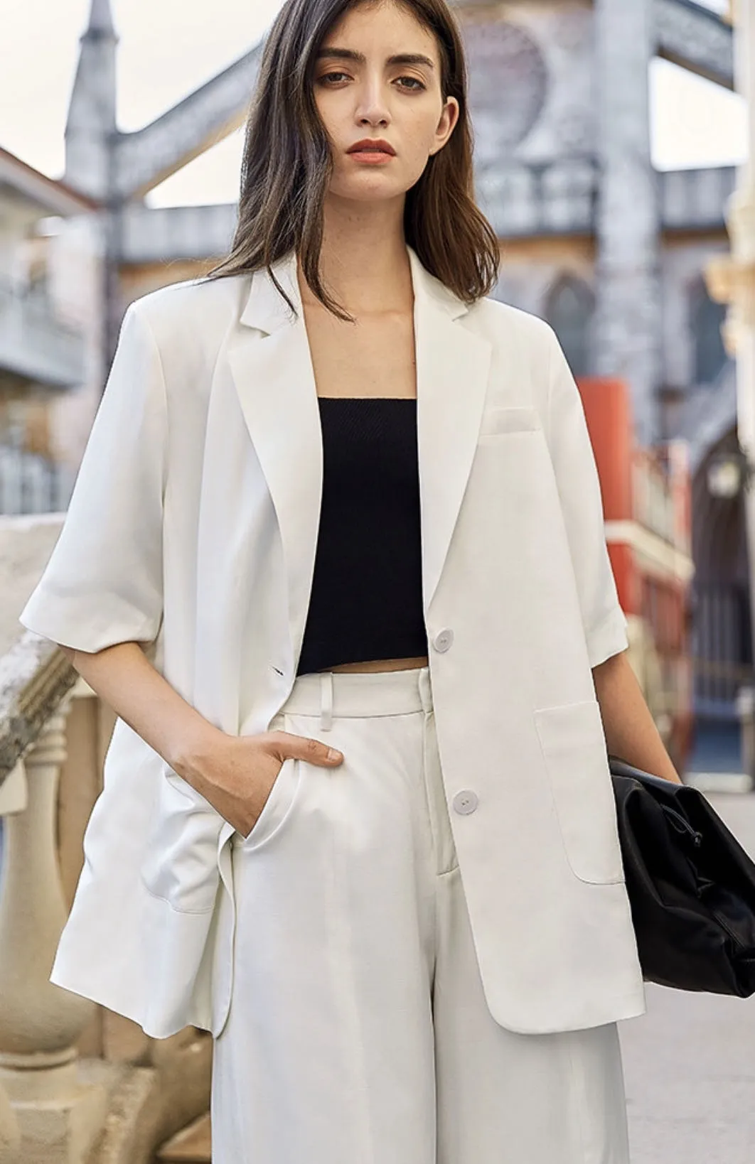 Aria Short Suit Blazer - Snowflake