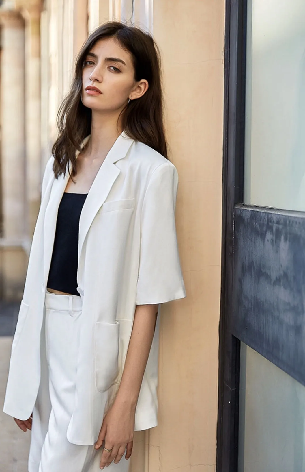 Aria Short Suit Blazer - Snowflake