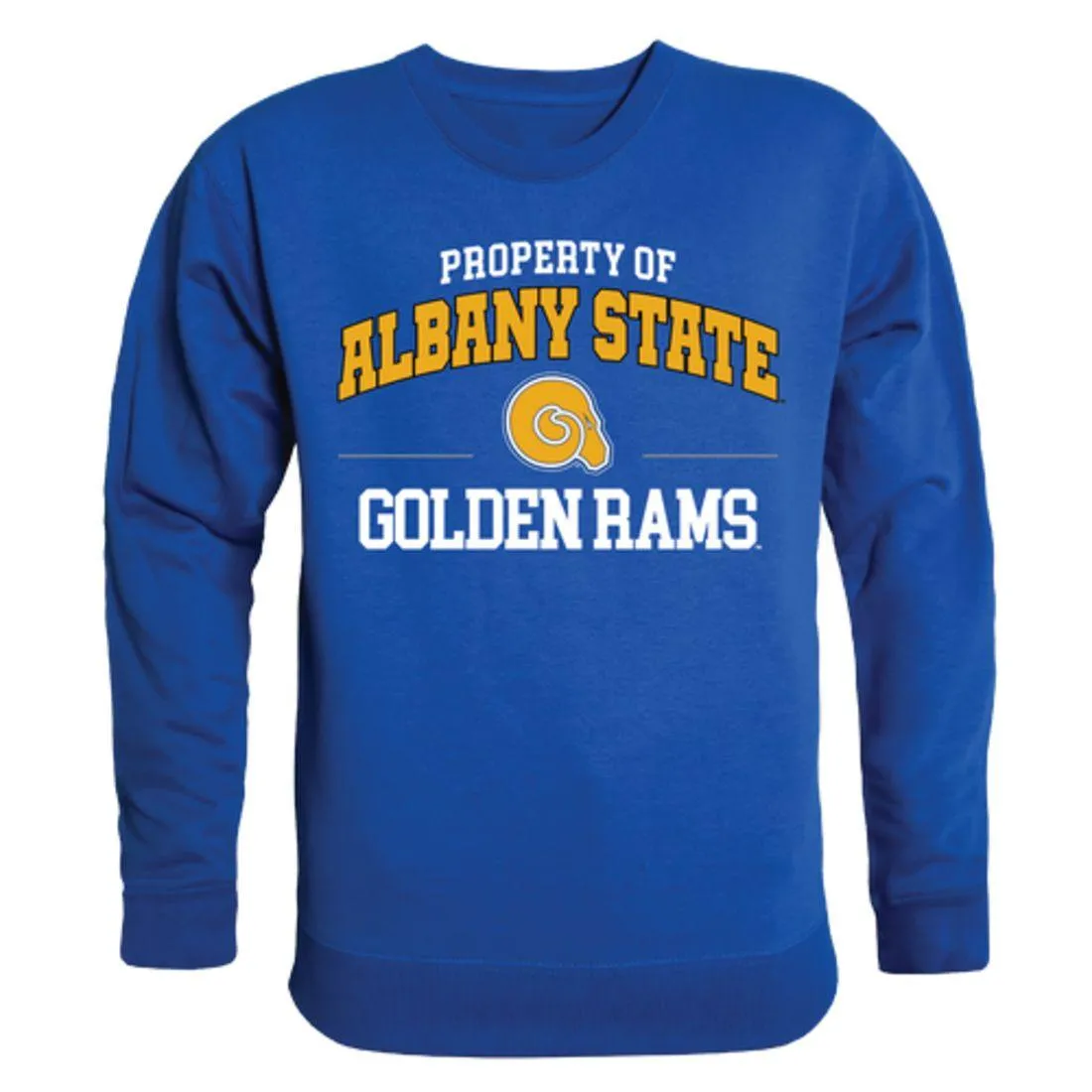 ASU Albany State University Golden Rams Property Crewneck Pullover Sweatshirt Sweater Royal