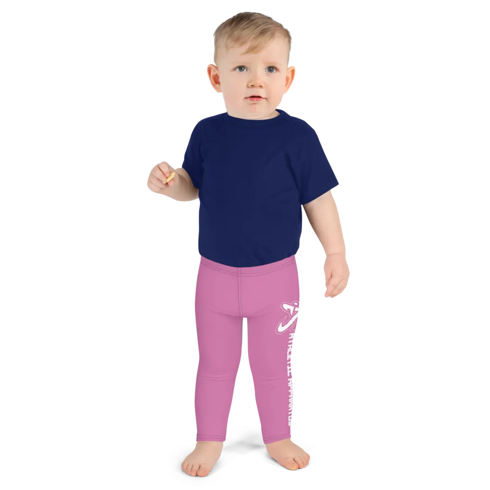 Athletic Apparatus Pink 1 White logo Kid's Leggings