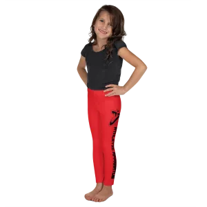 Athletic Apparatus Red 1 Black logo Kid's Leggings