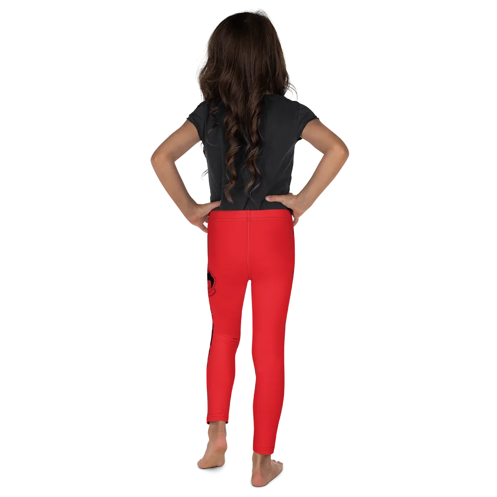Athletic Apparatus Red 1 Black logo Kid's Leggings