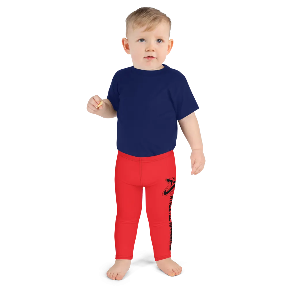 Athletic Apparatus Red 1 Black logo Kid's Leggings