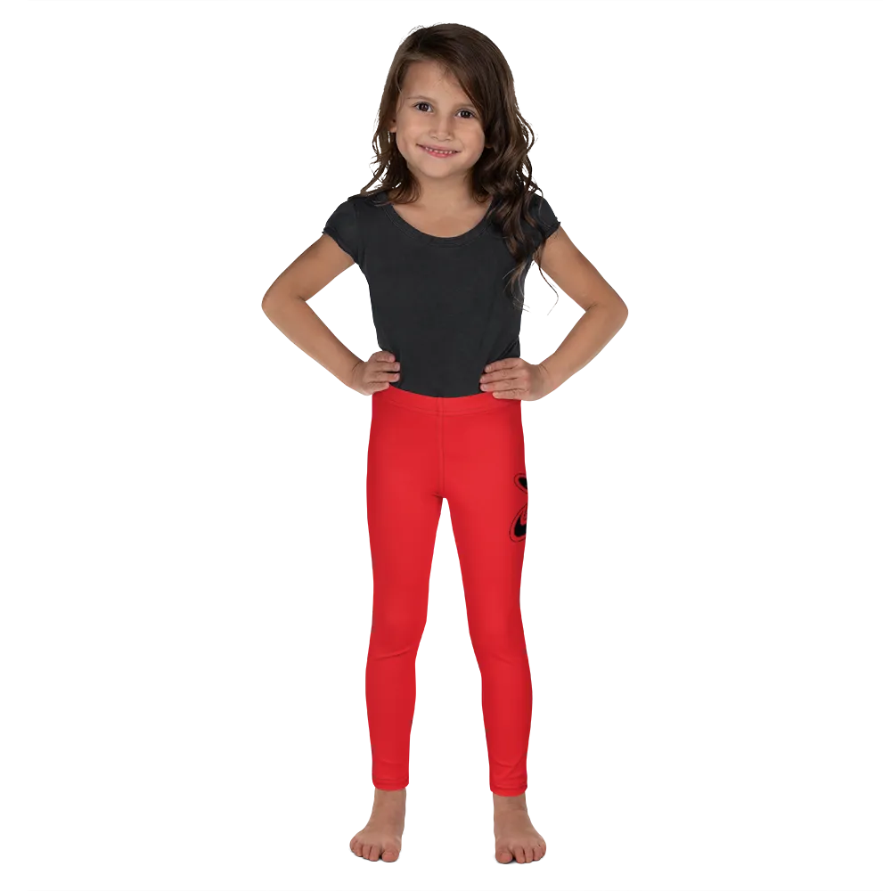 Athletic Apparatus Red 1 Black logo Kid's Leggings