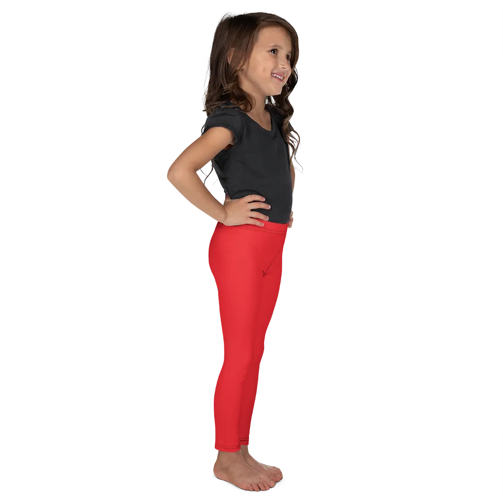 Athletic Apparatus Red 1 Black logo Kid's Leggings
