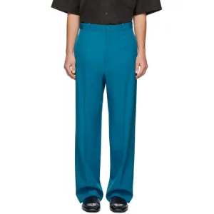 Balenciaga Blue Wool Baggy Tailored Trousers