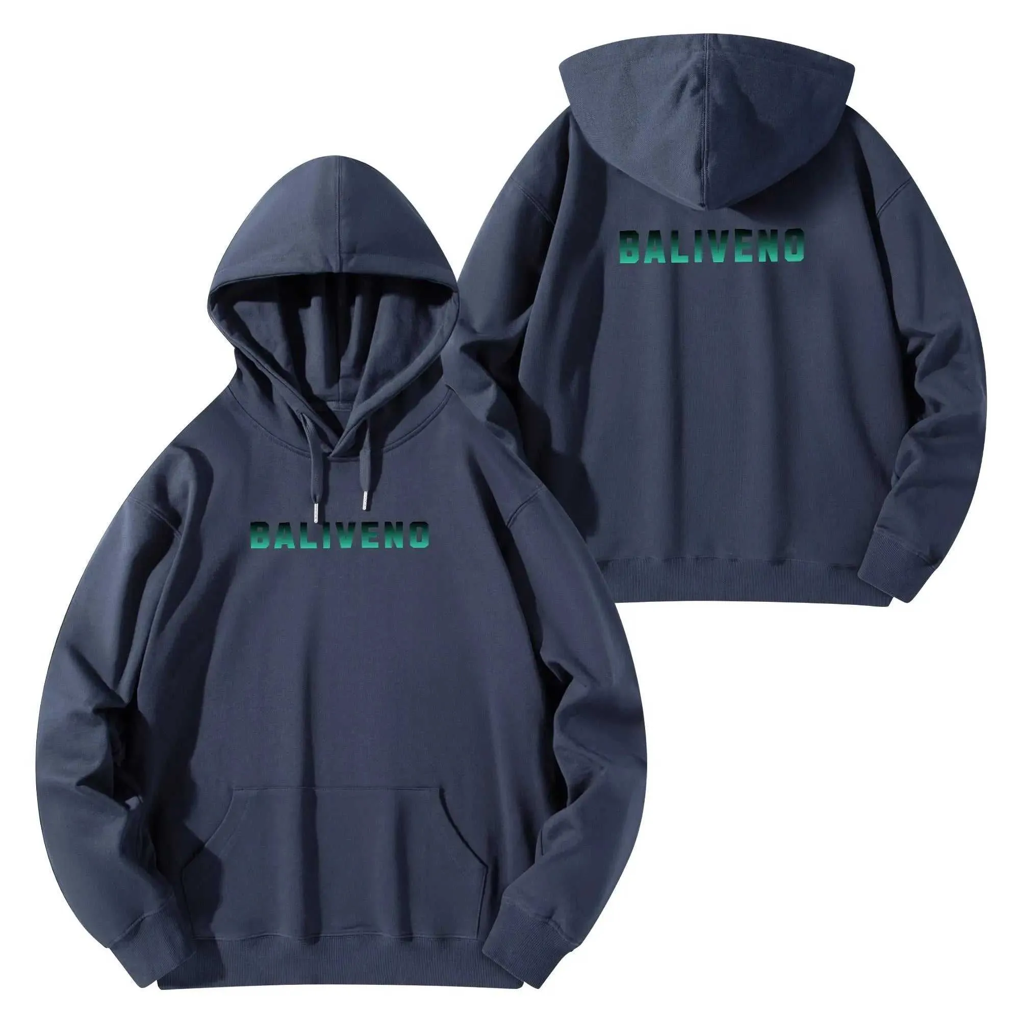 Baliveno Luxurious Unisex Cotton Hoodie – Front & Back Logo Print