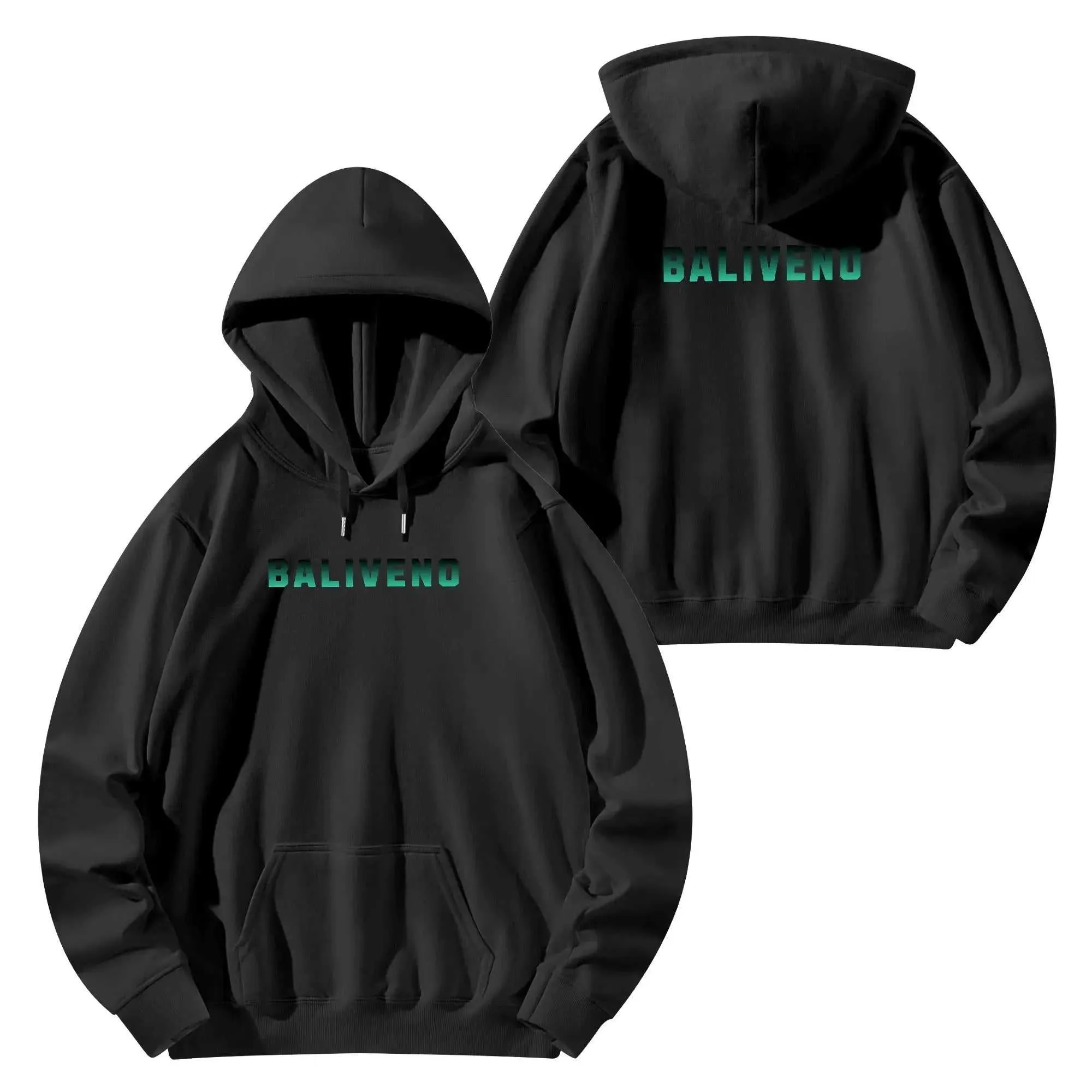 Baliveno Luxurious Unisex Cotton Hoodie – Front & Back Logo Print