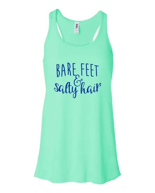 Bare Feet & Salty Hair Bella Canvas Flowy tank