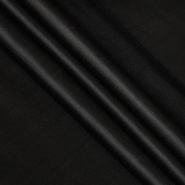 Black Plain Viscose Linen Satin Fabric (Wholesale)