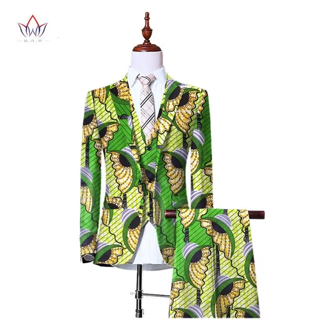 Blazers 3 Piece Slim Fit Cowboy Wedding Men Suit Retro Gentleman Mens' African Clothing