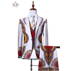 Blazers 3 Piece Slim Fit Cowboy Wedding Men Suit Retro Gentleman Mens' African Clothing