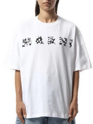 Boxy Flower Logo T-Shirt in Lily White