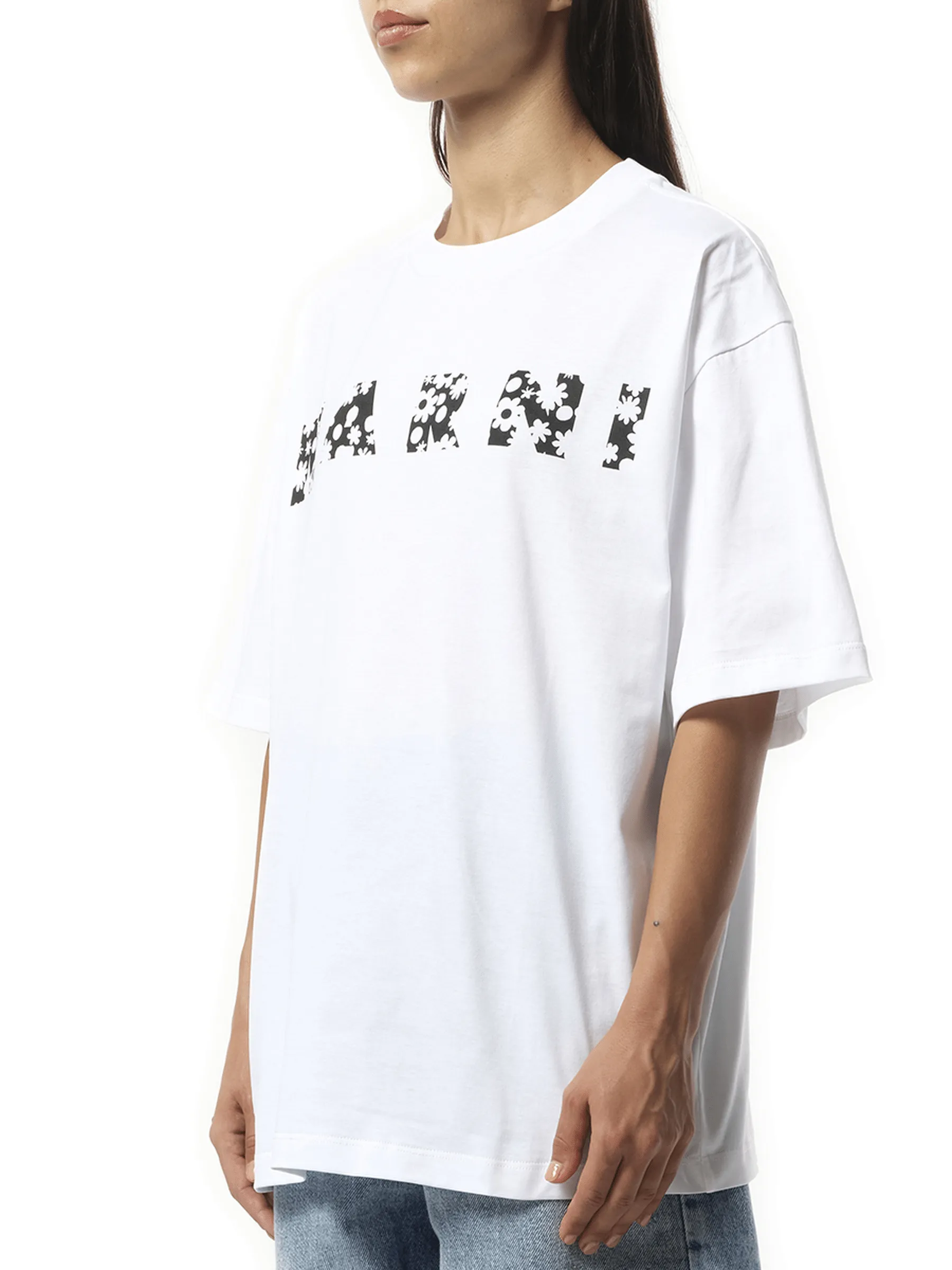 Boxy Flower Logo T-Shirt in Lily White