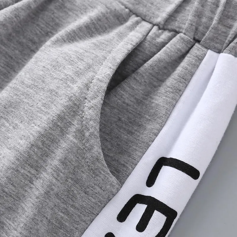 Boys Letter Print Constrast Track Pants
