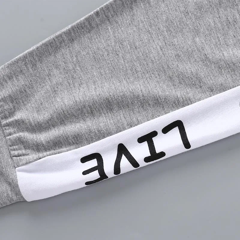 Boys Letter Print Constrast Track Pants