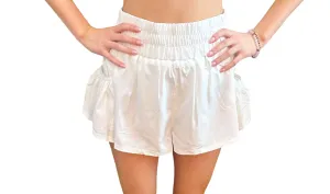 Breezy White Ivy Shorts with Pockets