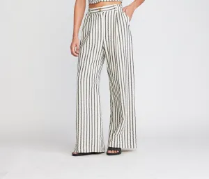 Caroline Black Stripes Pants By Self Contrast