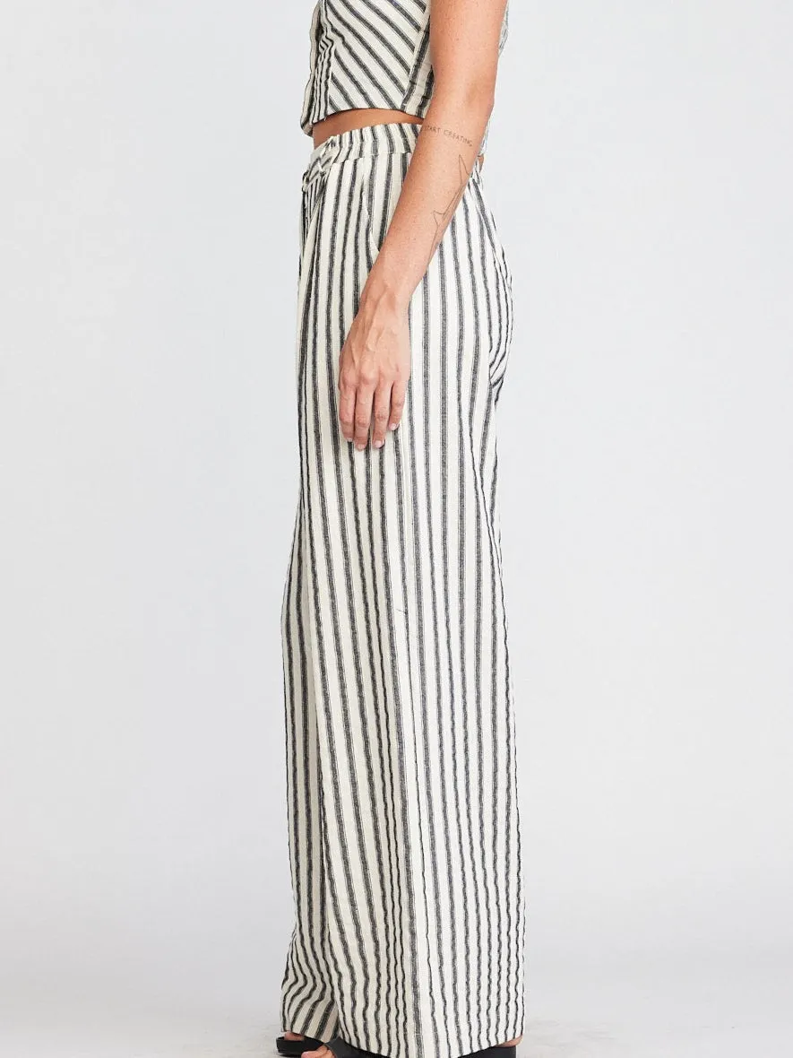 Caroline Black Stripes Pants By Self Contrast