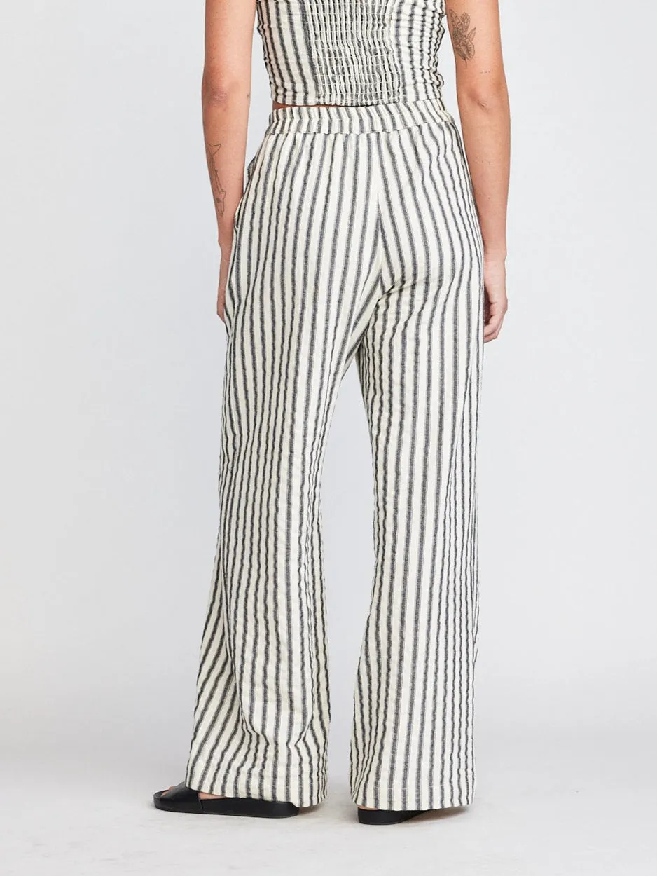 Caroline Black Stripes Pants By Self Contrast