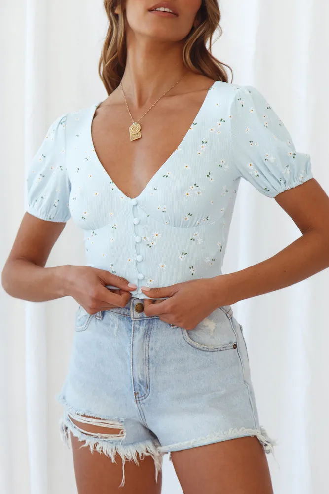 Catching Sunlight Crop Top Blue