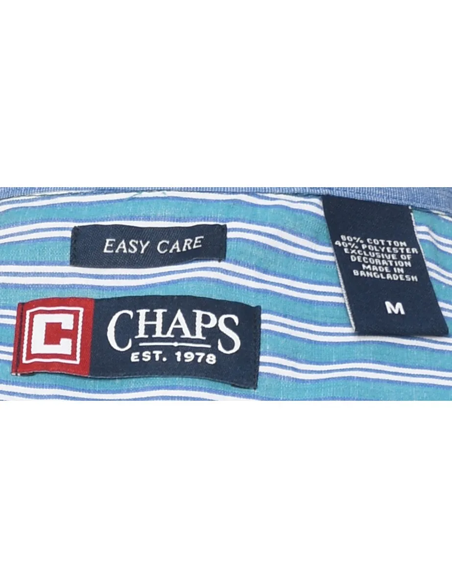 Chaps Teal Striped Shirt - M
