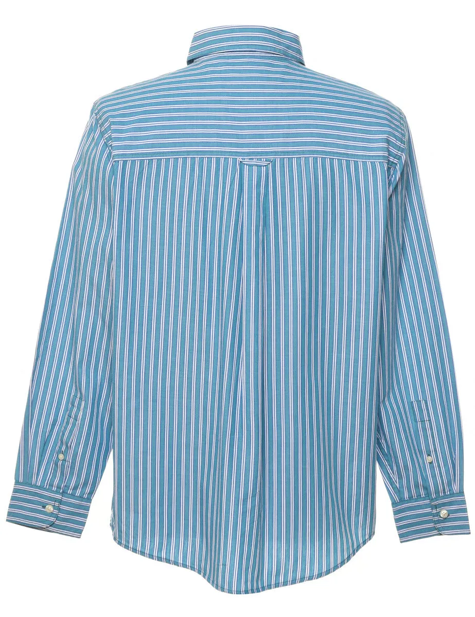 Chaps Teal Striped Shirt - M