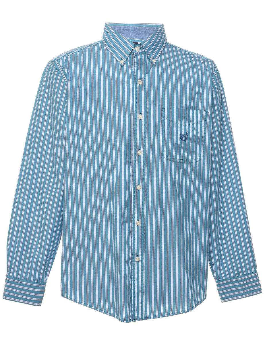 Chaps Teal Striped Shirt - M