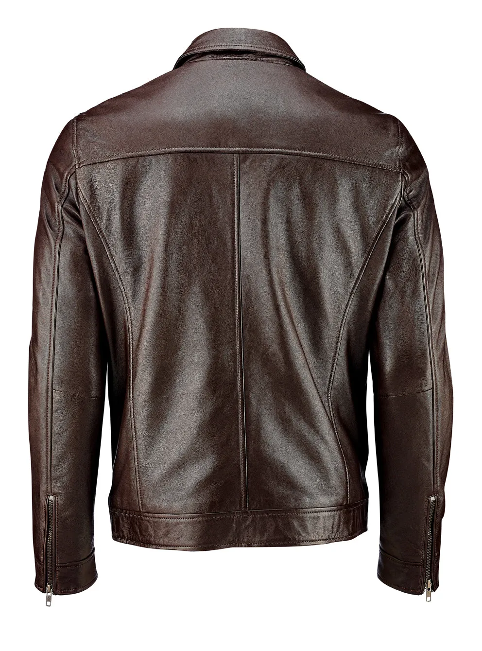 Classic Leather Jacket - Brown