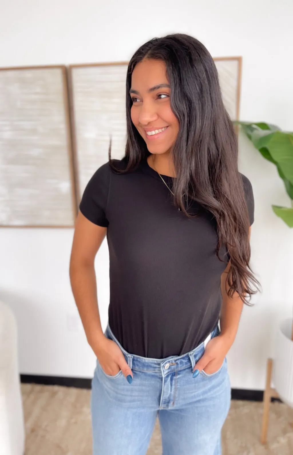 Collins Ribbed Short Sleeve Top