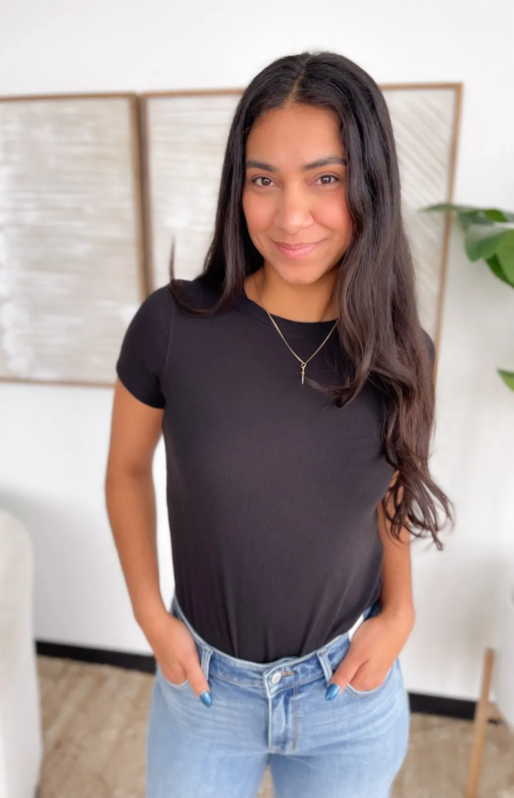 Collins Ribbed Short Sleeve Top