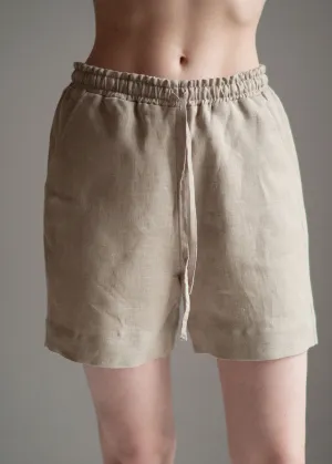 Cream Linen Shorts