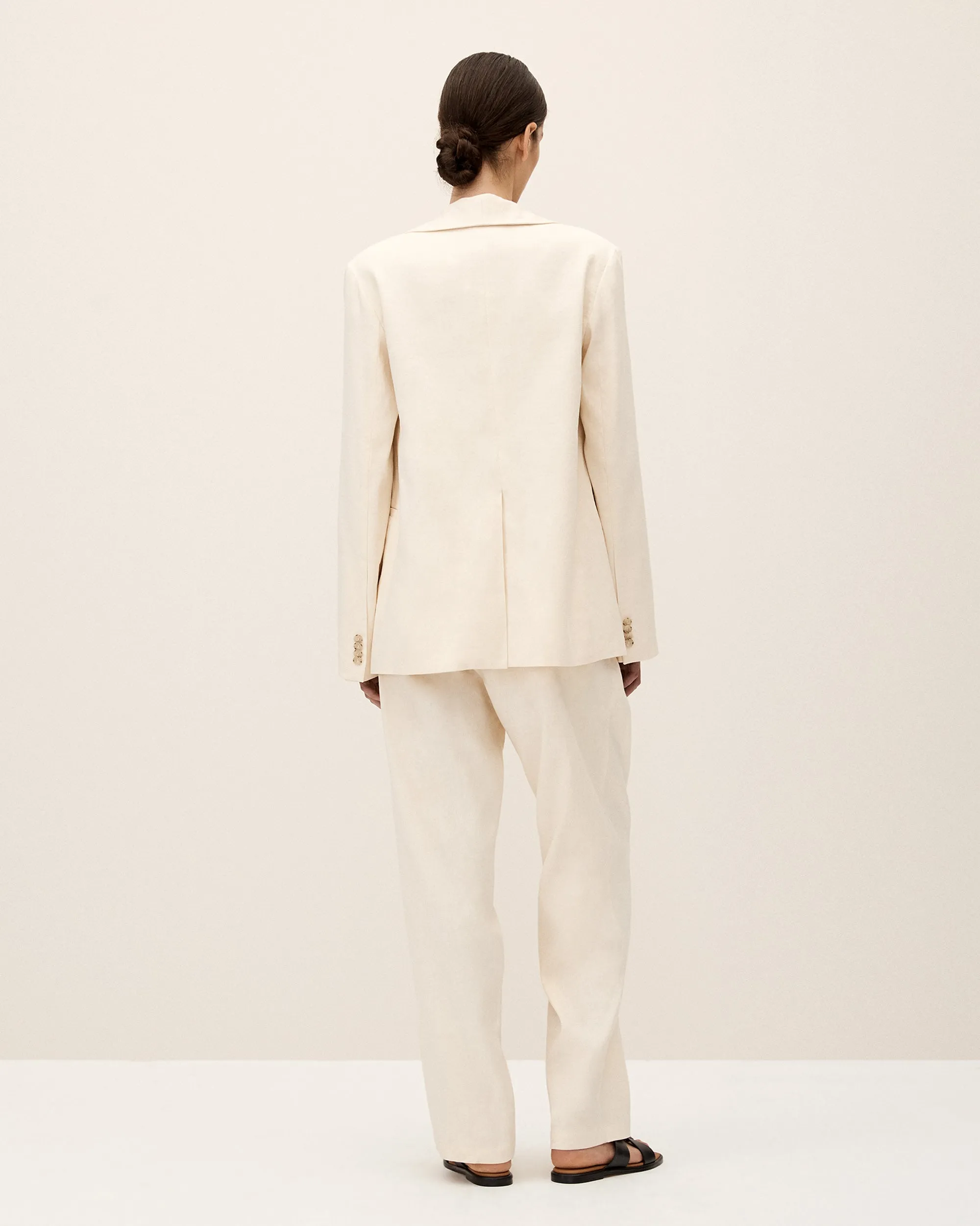 Cream Tailored Trousers