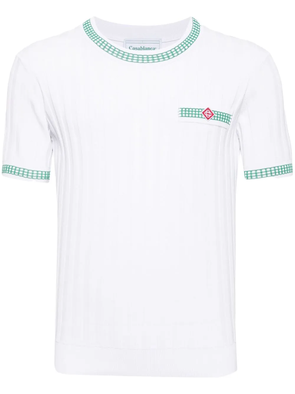 crew-neck ribbed-knit T-shirt