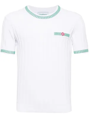 crew-neck ribbed-knit T-shirt