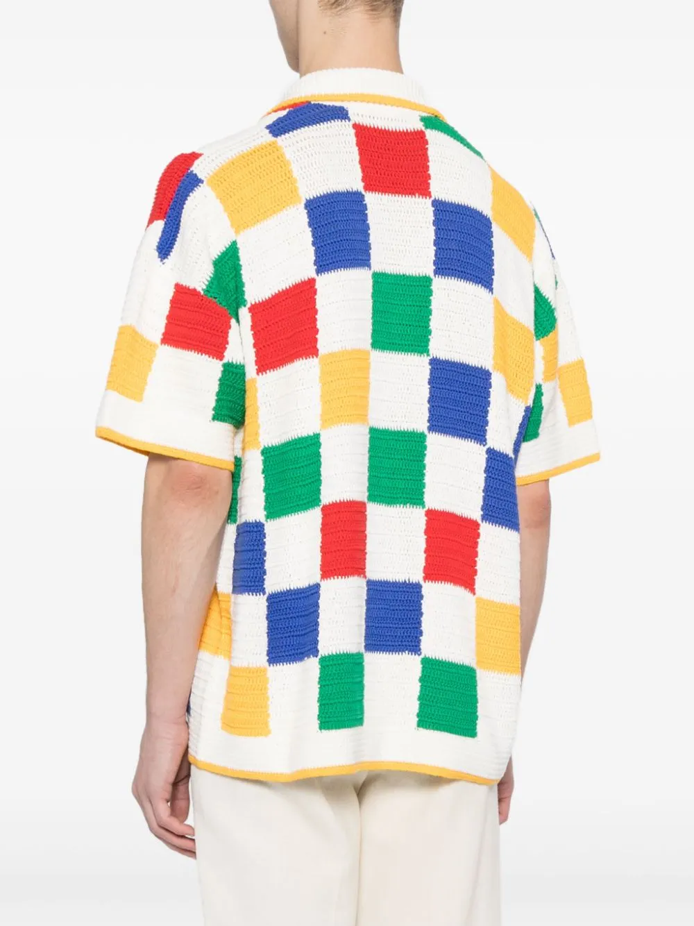 crochet-knit shirt