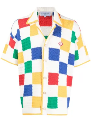 crochet-knit shirt