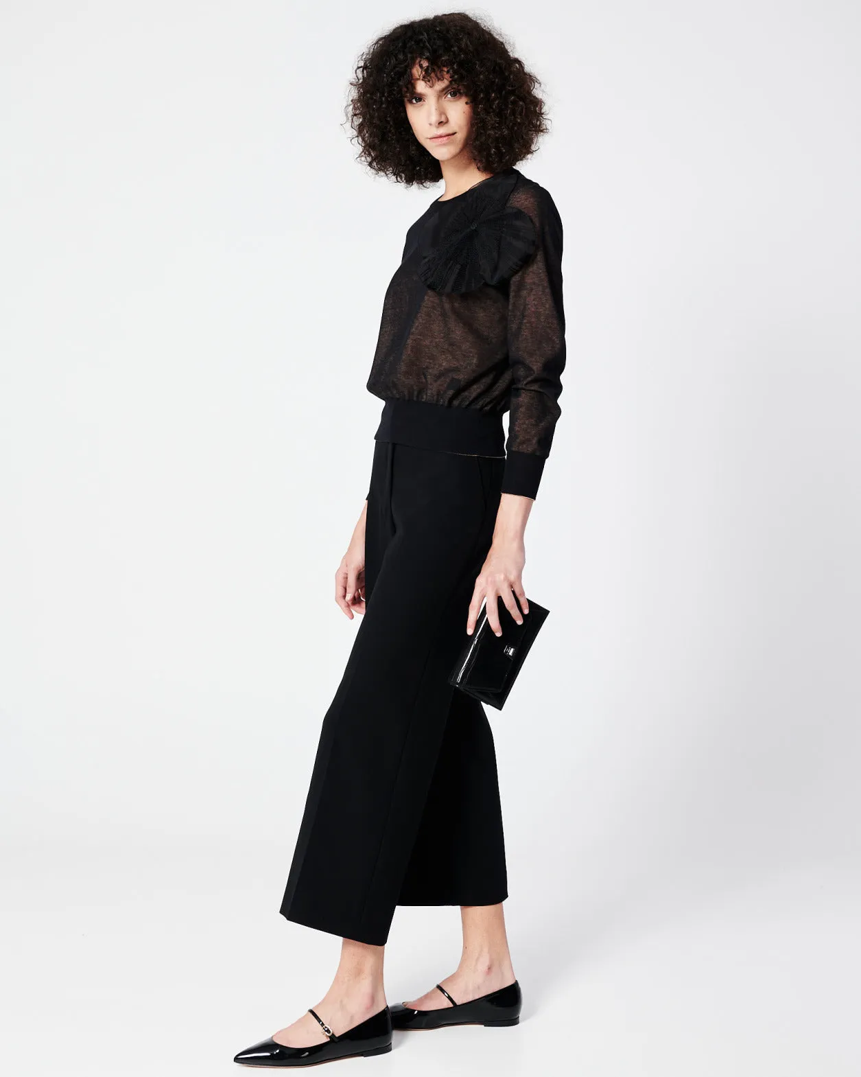 Cropped Wide Cotton Pants