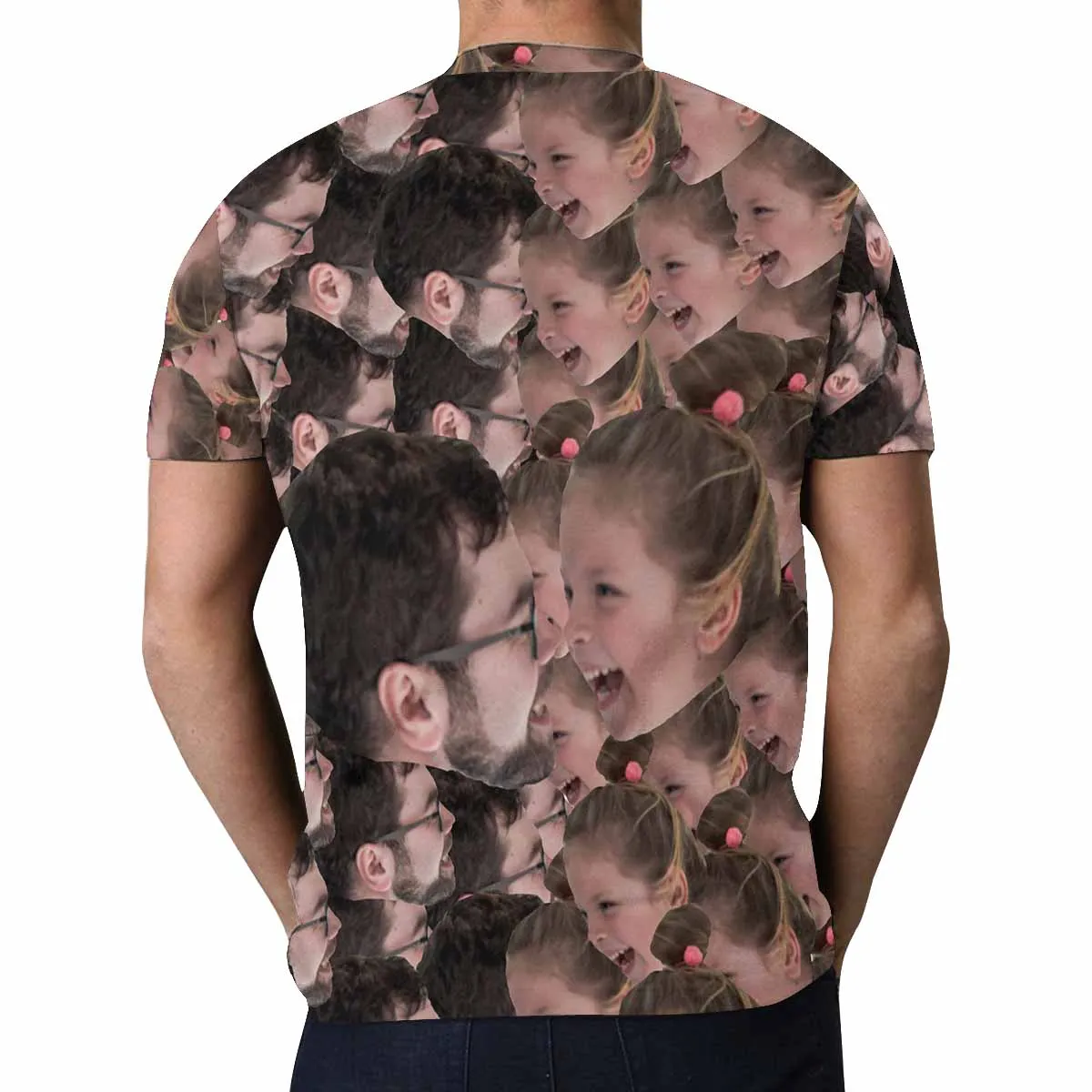 Custom Father&Daughter Face Shirts with Personalized Pictures Men's All Over Print T-shirt for Father's Day