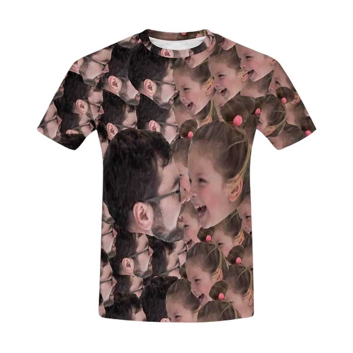 Custom Father&Daughter Face Shirts with Personalized Pictures Men's All Over Print T-shirt for Father's Day