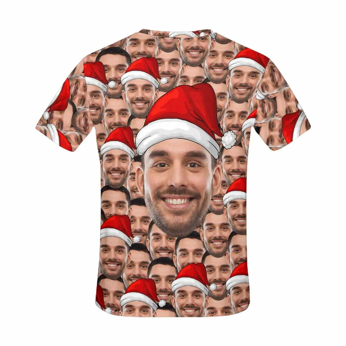 Custom Your Face on A Shirt Christmas Hats Women's All Over Print T-shirt Design Your Own Shirts Gift for Xmas