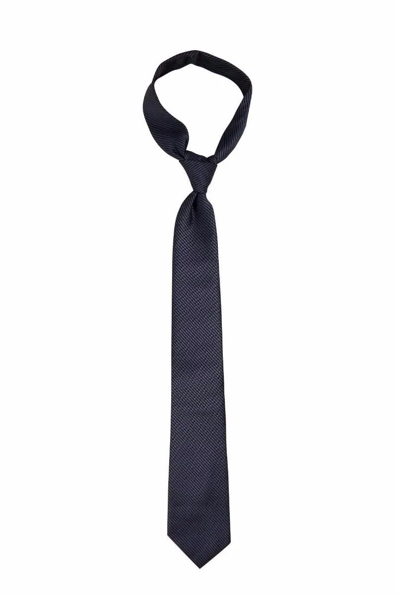 Dark Gray Black Thin Striped Traditional Tie
