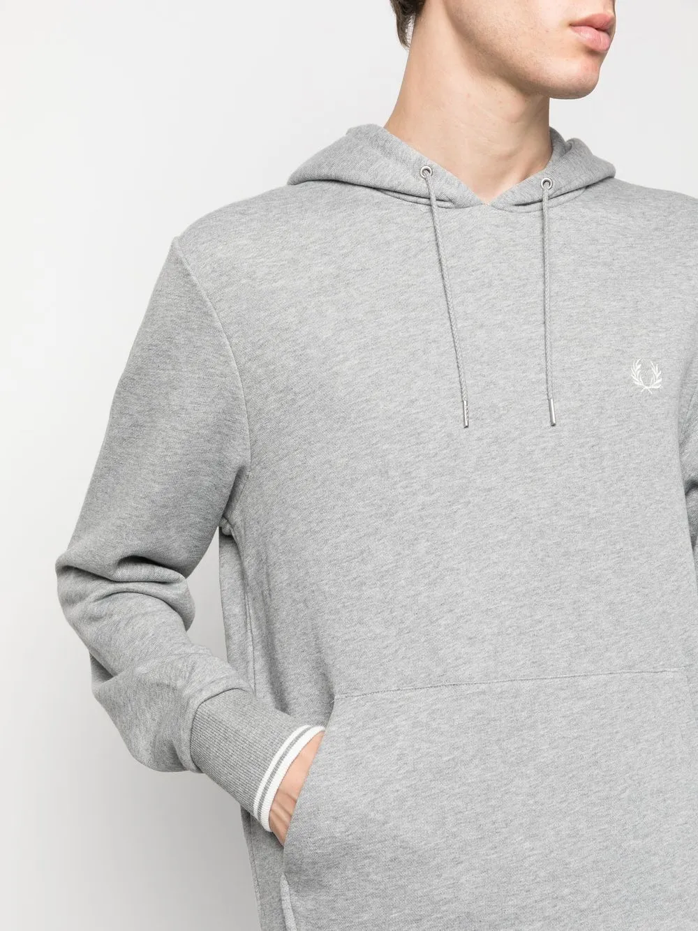 drawstring embroidered-logo hoodie